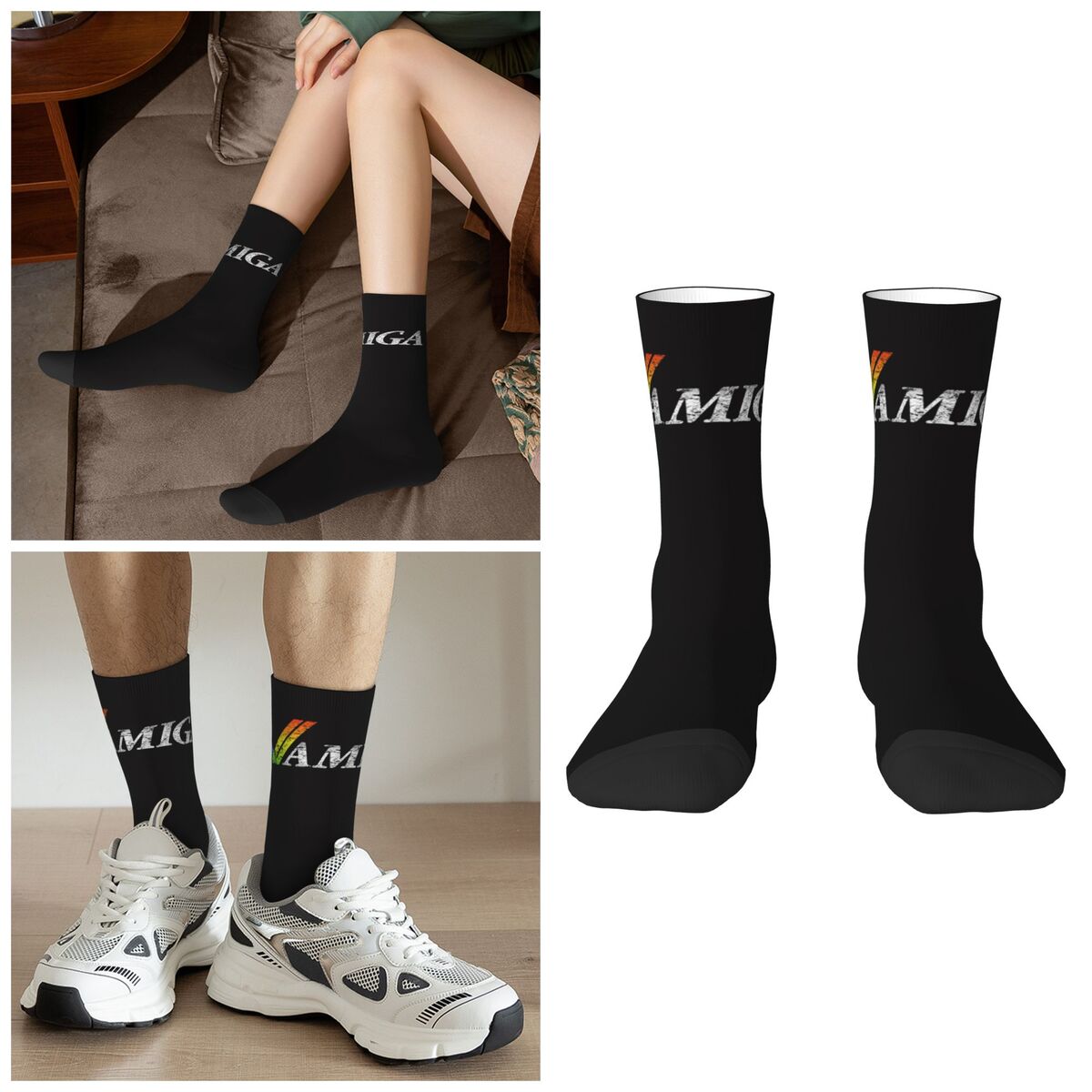 Youtube Gaming Accessories - Amiga Gaming Socks Harajuku Stoking Penyerap