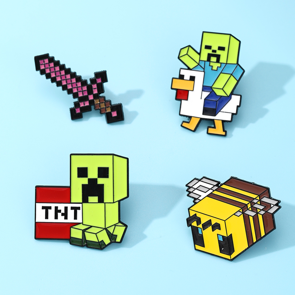 4pcs Pin Enamel Ayam Zombie Ba - Gaming Accessories Stand ulasan dan harga
